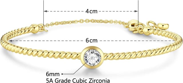 Detalle 1 de Bracelet torsadé zirconium 6 mm