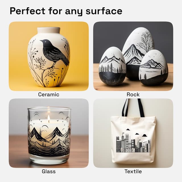 Detalle de Artistro 5 Schwarze Acrylstifte 5er Set