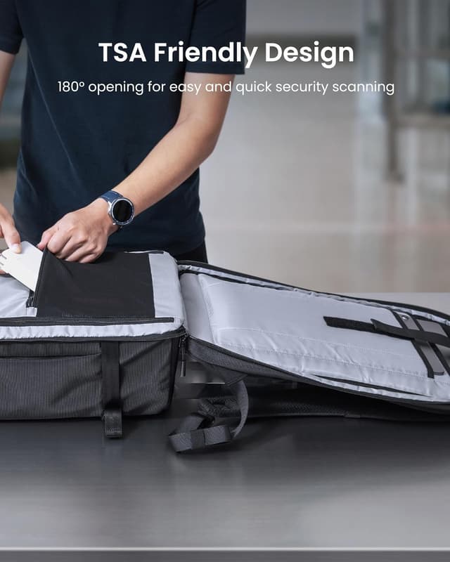 Detalle de tomtoc Travel Backpack 38L (TSA Friendly) carry-on for a 17.3-inch laptop