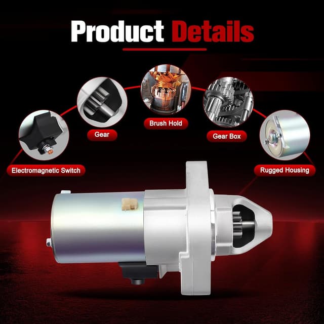 Detalle de 17844N New Starter Compatible with Select 2002-2006 Honda CR-V Models (1.6KW, 12V, 9 Teeth, CW)