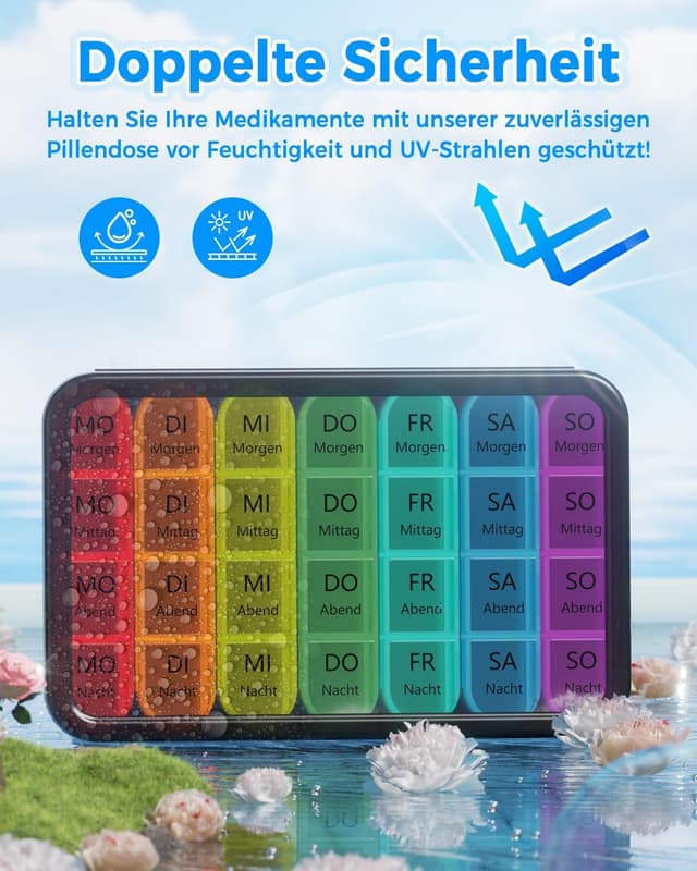 Thumbnail 6 de Betife Tablettenbox 7 Tage mit 4 Fächern