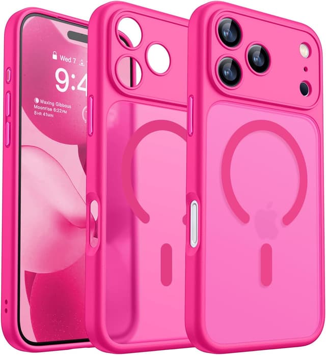 Detalle de CANSHN Magnetic iPhone 17 Pro Max case 6.9" — Translucent Matte