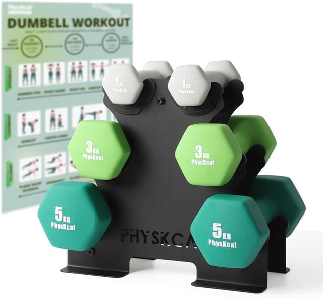 Thumbnail 6 de PhysKcal Kurzhantel-Set (18 kg) mit Aufbewahrungsständer für Heimtraining