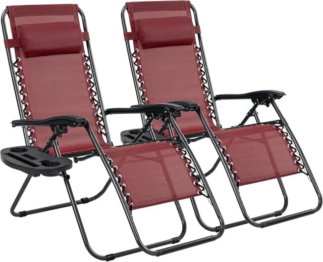 Detalle de T-LoVendo Pack 2 Tumbonas Gravedad Zero BORGOÑA