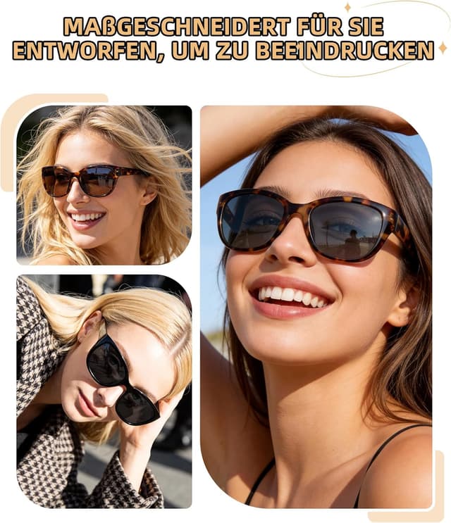 Detalle de JOLISU 3er-Pack Lesesonnenbrillen mit UV400-Schutz – integrierte Sonnenlesebrille für draußen