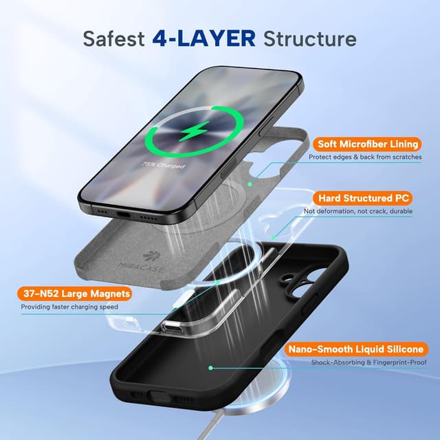 Detalle 2 de Miracase Magnetic iPhone 17 Case 3.0mm