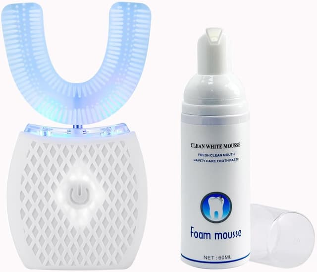 Detalle de Automatische Ultraschall-Zahnbürste (360°) mit Timer & 4 Modi – elektrische Schallzahnbürste für Erwachsene, Schwarz