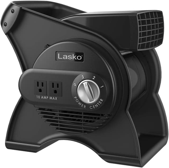 Detalle de Lasko U12104 Portable Utility Fan (12-inch, up to 289 CFM) with 3 Speeds and Pivoting Airflow