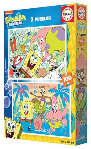 Thumbnail 4 de Educa Bob Esponja 2x100 Puzzles 🧩 Diversión Doble para Niños de 6+