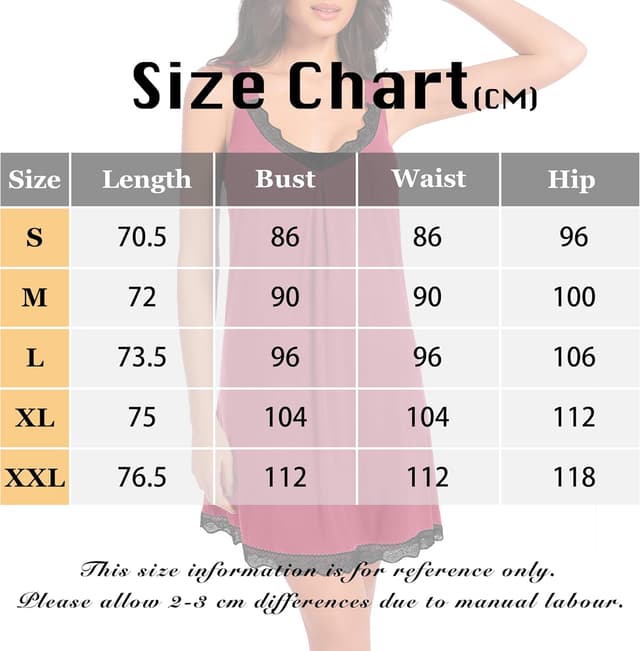 Thumbnail 6 de SHCNSJC Damen-Nachthemd mit Spitze aus Modal/Elasthan – ärmellos, kurz