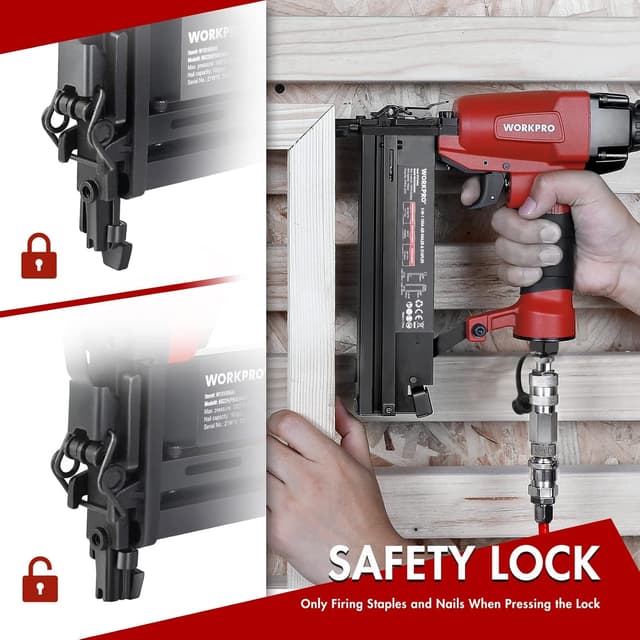 Detalle de WORKPRO Chiodatrice pneumatica 2 in 1 18GA, max 7,1 bar