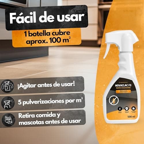 Detalle de Panteer NOVACLAC F3 Mata Hormigas en spray (500 ml) – insecticida profesional PT18 para interior y exterior