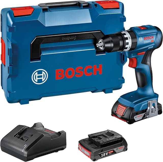 Detalle de Bosch GSB 18V-45 Taladro Percutor 🔧 con 2 Baterías