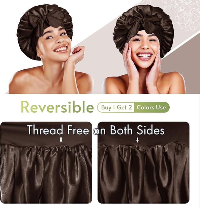 Detalle 2 de Bonnet Queen silk hair bonnet for sleep