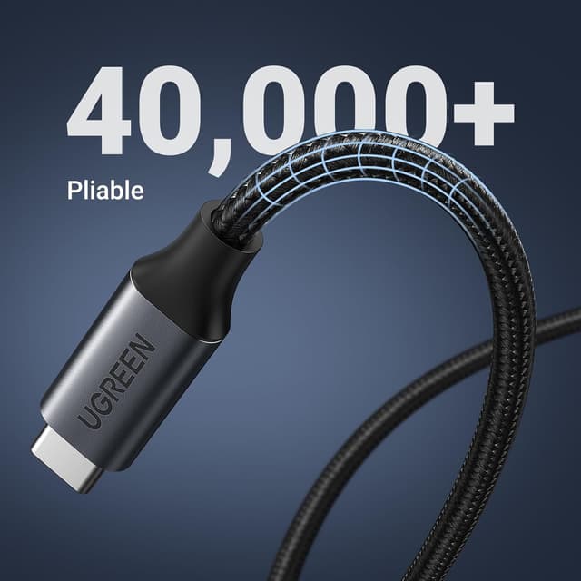 Detalle de UGREEN Rallonge USB‑C 3.2 Gen 2 100 W (4K 60 Hz, 10 Gbps) 1 m – Noir