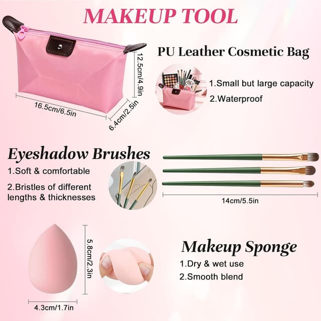 Thumbnail 6 de Muiefe Kit Trucco Make Up Completo: set donna con palette, rossetti, eyeliner, mascara, sopracciglia e borsa