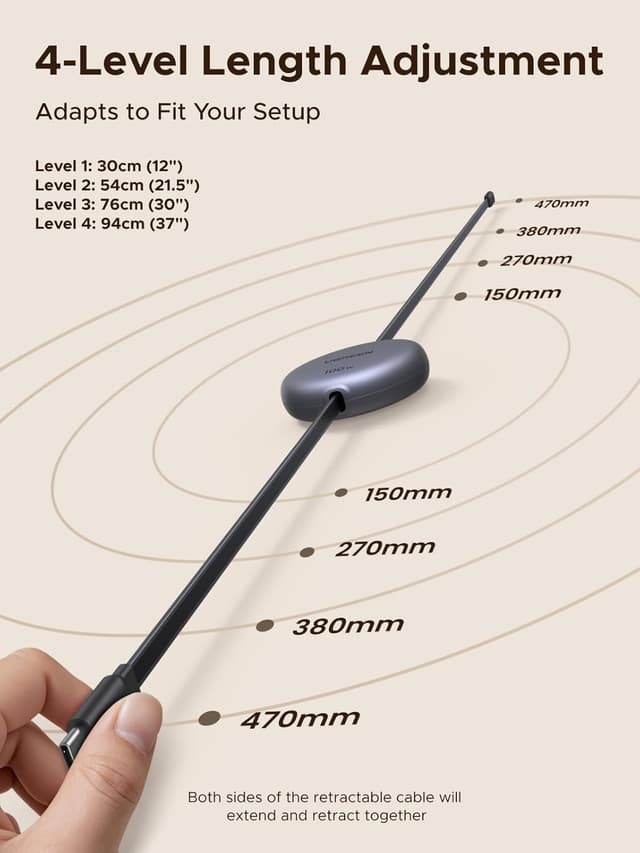 Detalle 2 de UGREEN Nexode Retractable USB-C 100W 3.3ft