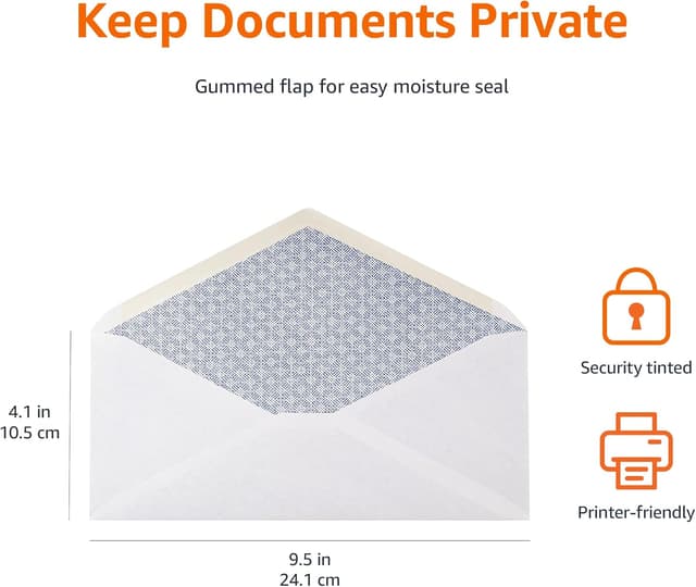 Thumbnail 6 de Amazon Basics #10 Security Envelopes 4-1/8 x 9-1/2, 500