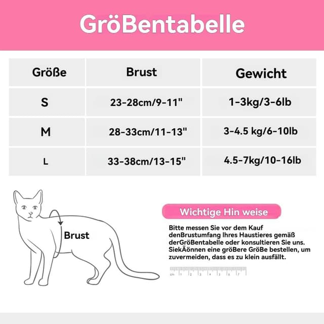 Detalle 2 de Katzengeschirr-Set 100 g Ausbruchsicher, Rosa L