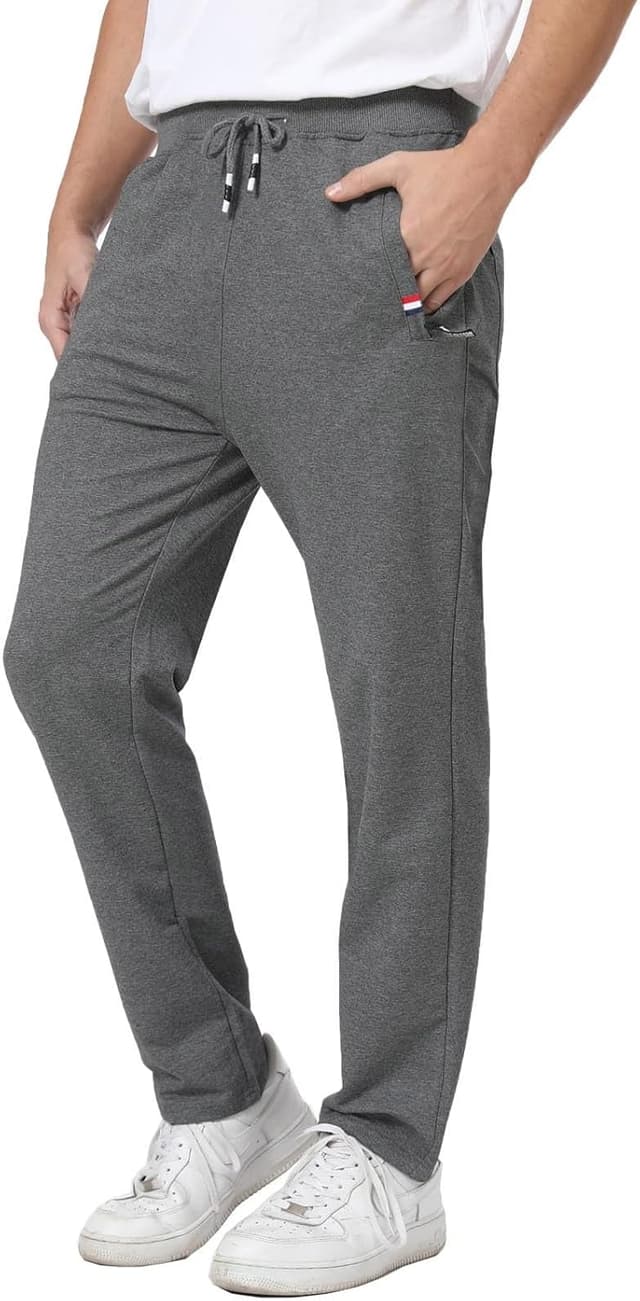 Detalle de JustSun Jogginghose für Herren aus Baumwolle – Trainings- und Freizeithose mit Reißverschlusstaschen