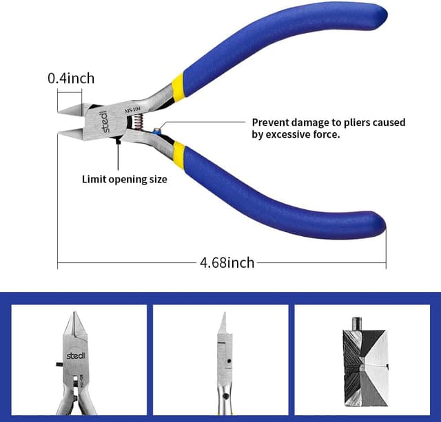 Detalle de stedi 4,7‑Zoll‑Modellzange mit ultradünner Einzelschneide (Blue) – Werkzeug für Kunststoff‑Modellbau