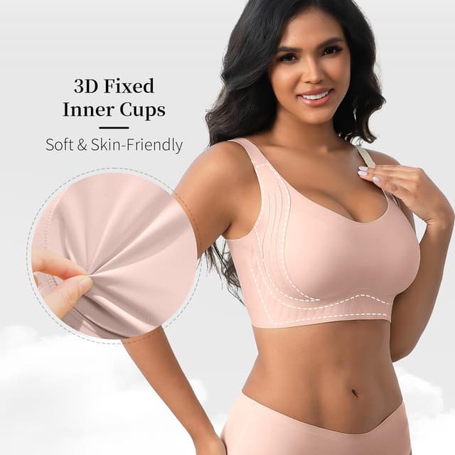 Detalle 2 de Fittingirls Soutien-gorge sans armature à coques semi-fixes – lifting complet et bretelles antidérapantes