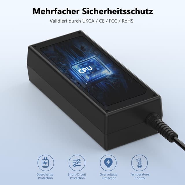 Detalle de Laptop Ladekabel 90W Netzteil (19V, 7,4×5,0 mm) kompatibel mit HP Pavilion, EliteBook und ProBook