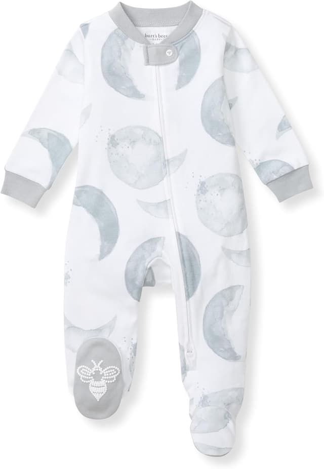 Detalle de Burt’s Bees Baby Boys Sleep & Play Organic Cotton Zip-Front Romper (Footie Pajamas)
