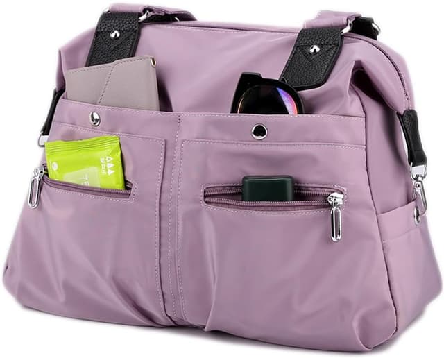 Detalle de XUEREY Multi Pocket Tote Bag (Large Capacity) with Top Handle for School, Work & Travel