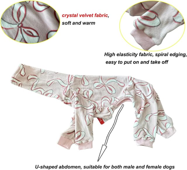 Thumbnail 6 de BT Bear Lightweight Italian Greyhound Jumper Turtleneck Whippet Pyjamas Onesie (Pink Ribbon), XXL