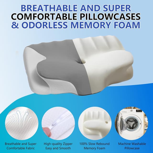 Detalle de vicihoho Almohada Cervical 60 x 41 x 9/12 cm