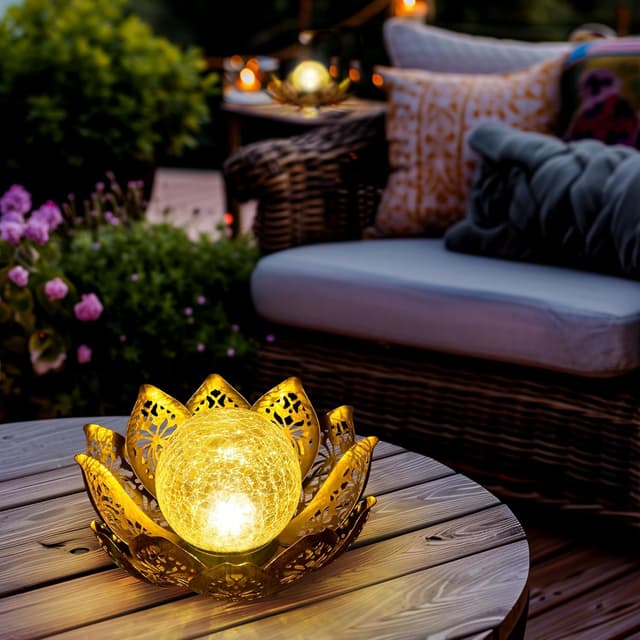 Detalle 2 de GIGALUMI solar lotus lights, IP44
