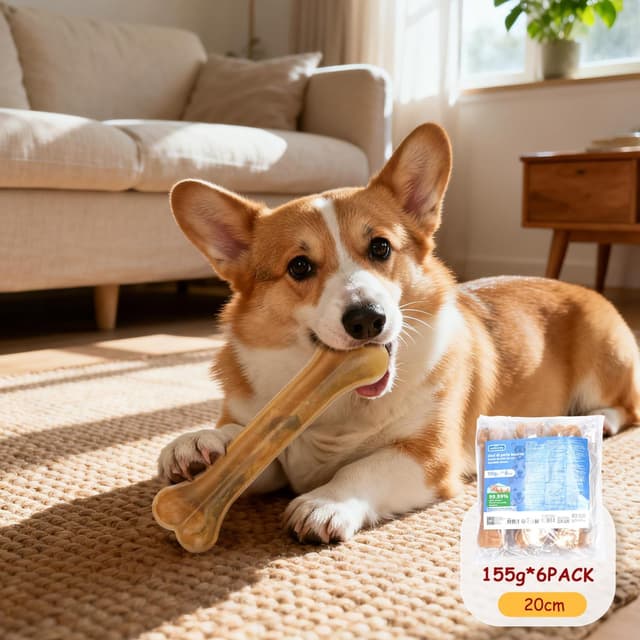 Thumbnail 6 de Nobleza Os pressé pour chien 20 cm au goût bœuf (lot de 6)