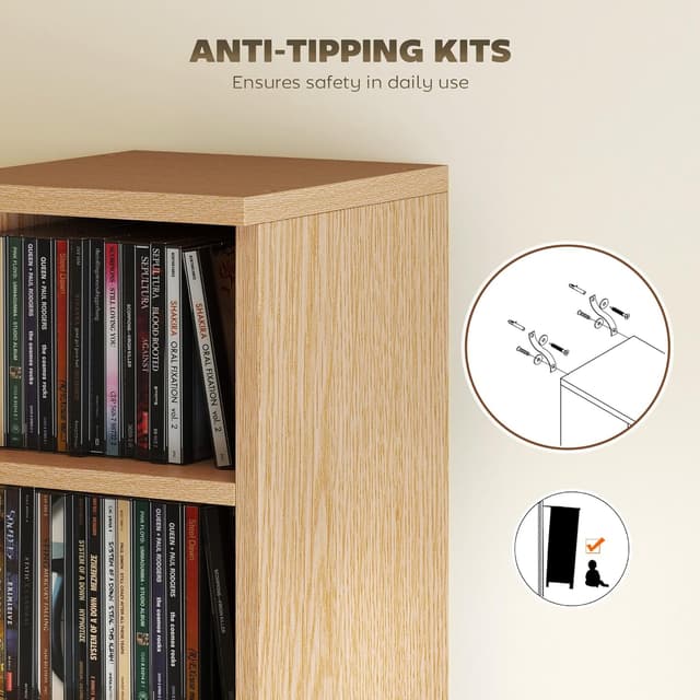 Thumbnail 6 de HOMCOM Lot 2 étagères CD-DVD 12 compartiments