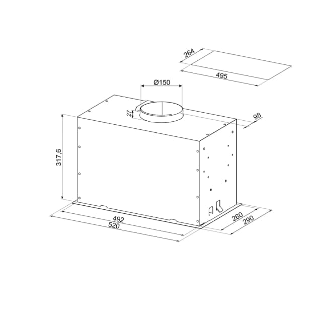 Thumbnail 4 de Smeg KICGR52X2 campana 3 velocidades 60 cm