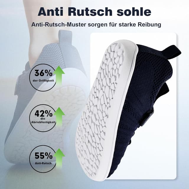 Detalle de IceUnicorn Kinder-Hausschuhe als Barfußschuhe für Jungen & Mädchen – leichte, rutschfeste Minimal-Hallenschuhe