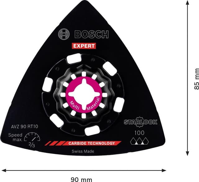 Detalle de Bosch Expert AVZ 90 RT10 90 mm Sanding Plates for Starlock Multitool (Grit 100)