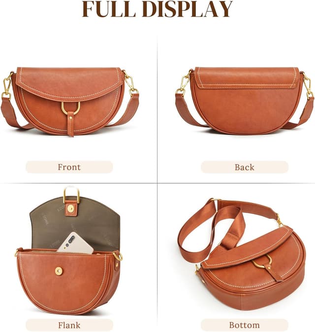 Thumbnail 5 de S-ZONE Top Grain Leather Crossbody 6.7