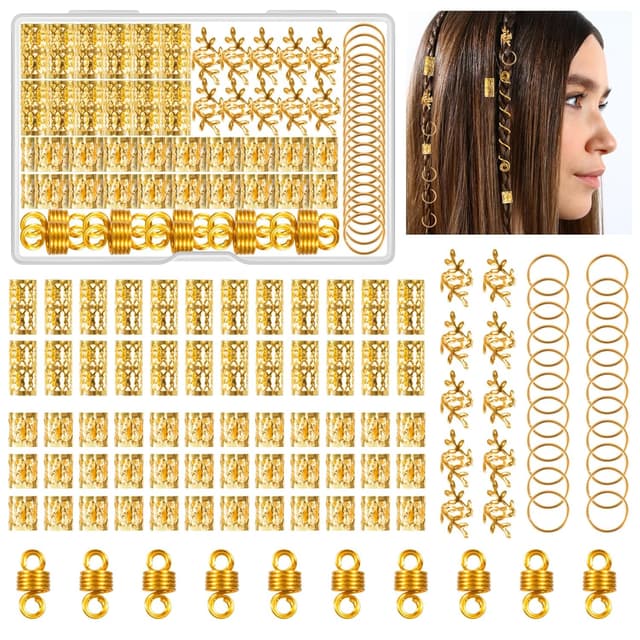Imagen de Kieswan Dreadlocks Schmuck 100 Stück Gold en OfertitasTOP