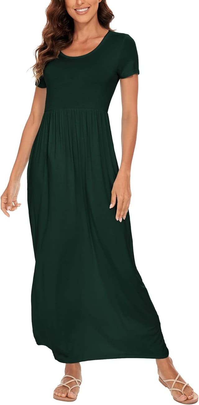 Imagen de DEARCASE Damen Maxi Kleid Floral mit Tasche đž en OfertitasTOP