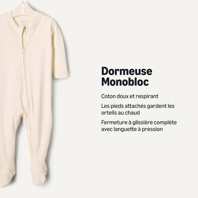 Detalle de Grenouillère bébé Amazon Essentials x Sofia Grainge, lot de 2 avec pieds en coton (2 pièces)