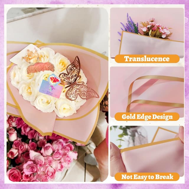 Thumbnail 2 de Xilanhhaa 60 Sheets Flower Wrapping Paper