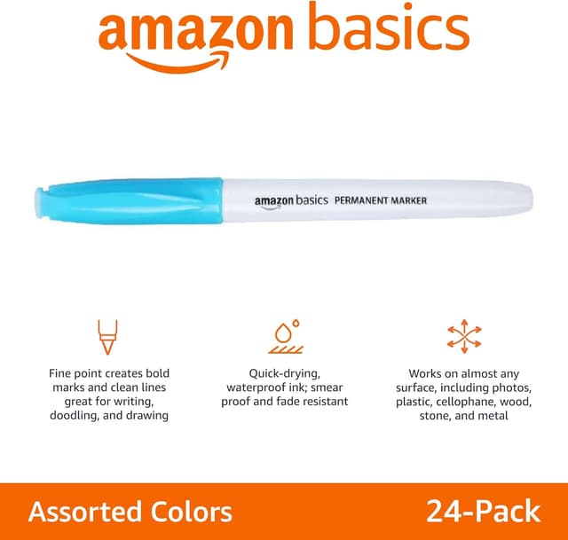 Detalle 2 de Amazon Basics Permanent Markers 24-pack ๐