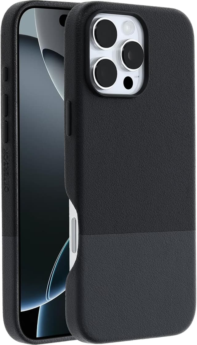 Detalle de OtterBox Leather Alternative Slim MagSafe cover per iPhone 16 Pro Max – Dessert Dusk