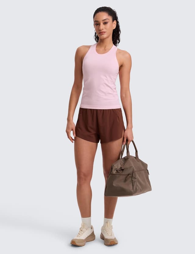 Detalle de CRZ YOGA Women’s Seamless Racerback Tank Tops for Training, Running & Gym