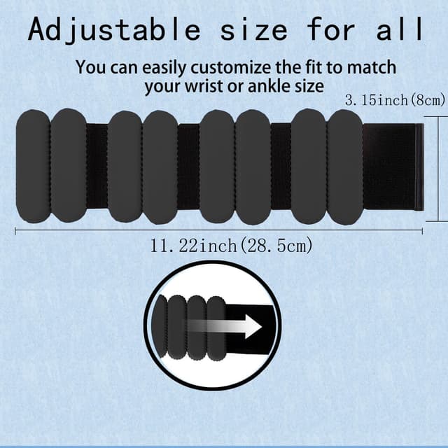 Detalle de ibforcty 2PCS Adjustable Wrist & Ankle Weights Set with Silicone Strap