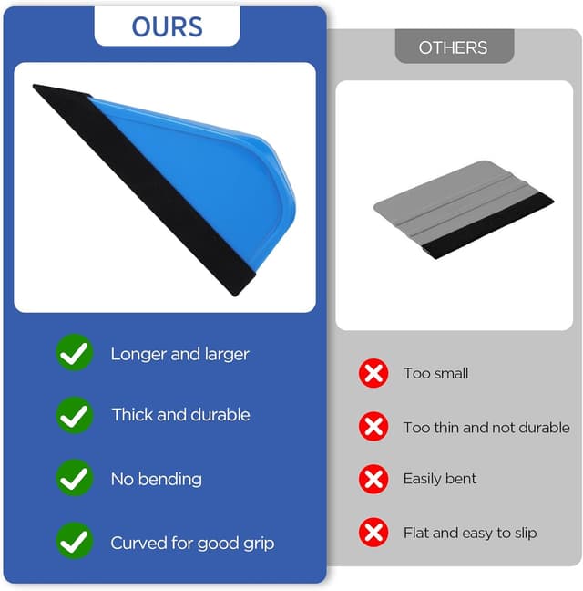 Detalle de AiQInu Rakel-Set für Folie (7-teilig) mit Filzrakel, Präzisionsmesser und 5 Klingen