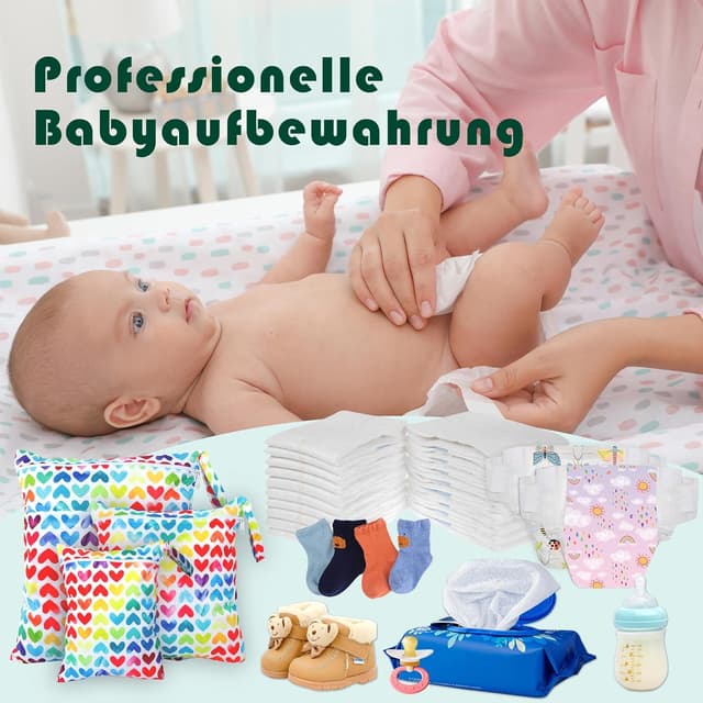 Detalle de Rinfency 3er Wetbag-Set (groß) für Kindergarten, wasserdichte Nappy-/Bade-Taschen – rosa
