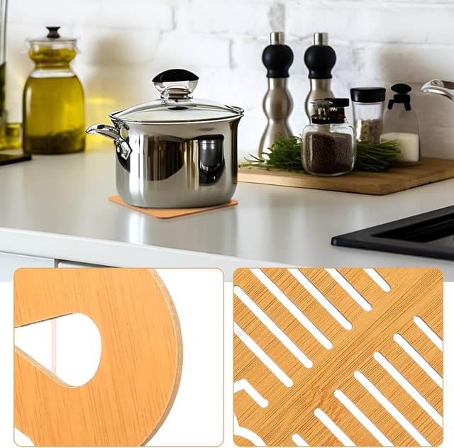 Detalle de SiGuLiKeJi 8 Piece wooden trivet set