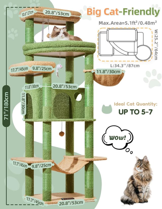 Thumbnail 1 de Taoqimiao MS034T Rascador para gatos 180 cm